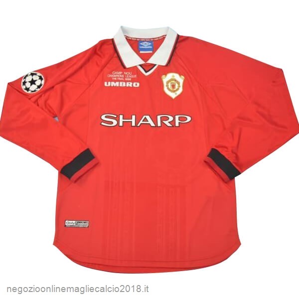 Home Online Manica lunga Manchester United Retro 1999 Rosso