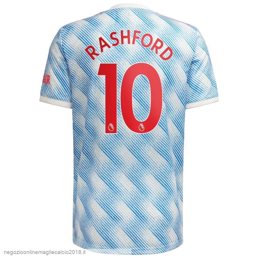 NO.10 Rashford Away Online Maglia Manchester United 2021/2022 Blu