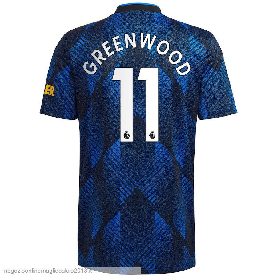 NO.11 Greenwood Terza Online Maglia Manchester United 2021/2022 Blu