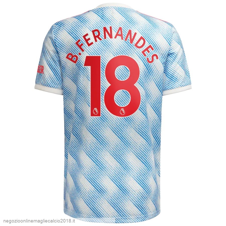 NO.18 B. Fernandes Away Online Maglia Manchester United 2021/2022 Blu