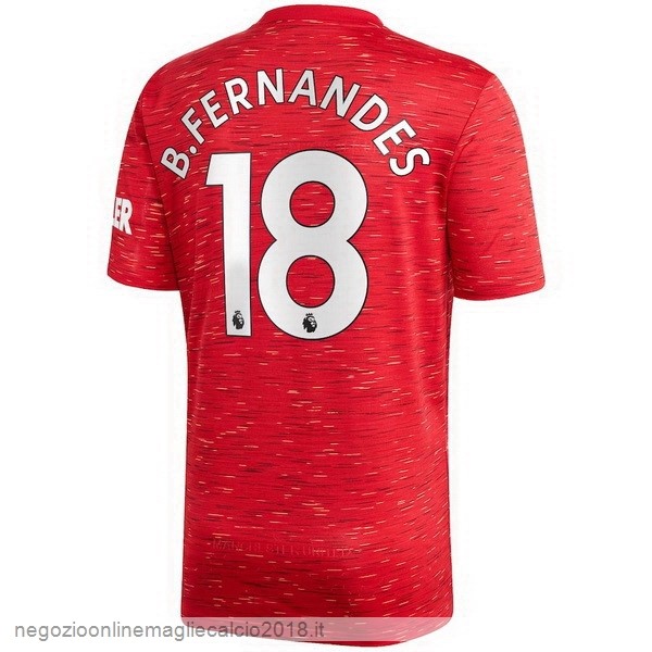 NO.18 B. Fernandes Home Online Maglia Manchester United 2020/21 Rosso