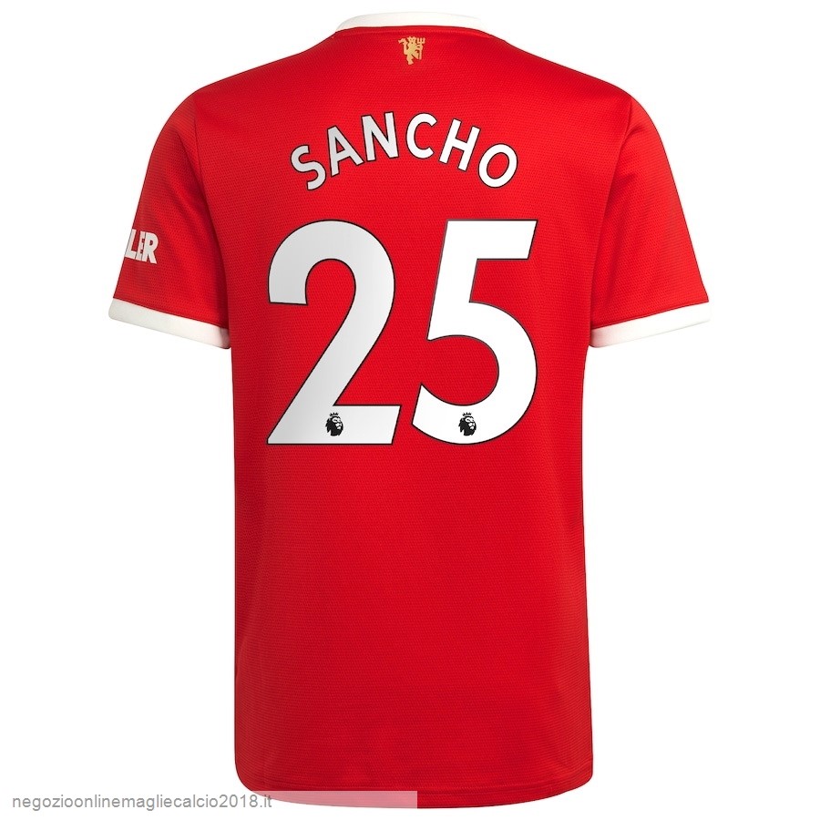NO.25 Sancho Home Online Maglia Manchester United 2021/2022 Rosso