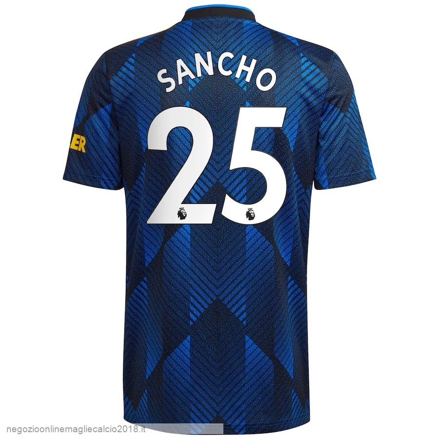 NO.25 Sancho Terza Online Maglia Manchester United 2021/2022 Blu