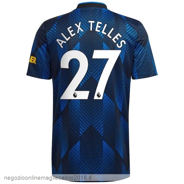 NO.27 Alex Telles Terza Online Maglia Manchester United 2021/2022 Blu