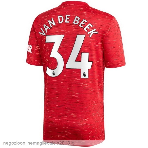 NO.34 Van De Beek Home Online Maglia Manchester United 2020/21 Rosso