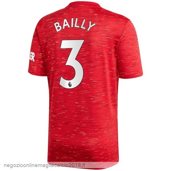 NO.3 Bailly Home Online Maglia Manchester United 2020/21 Rosso