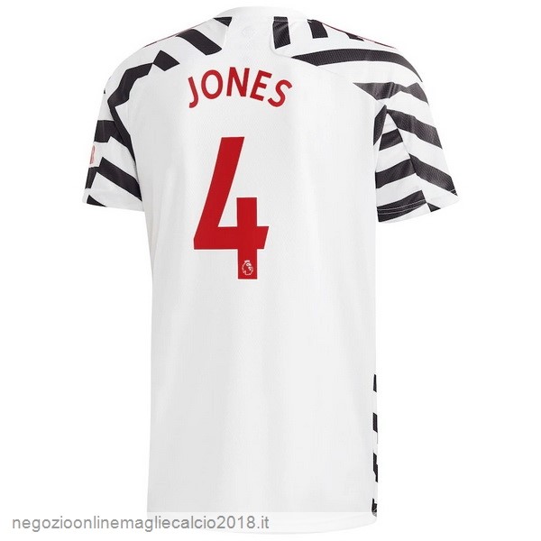 NO.4 Jones Terza Online Maglia Manchester United 2020/21 Bianco