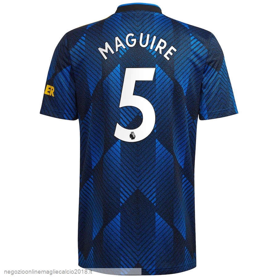 NO.5 Maguire Terza Online Maglia Manchester United 2021/2022 Blu