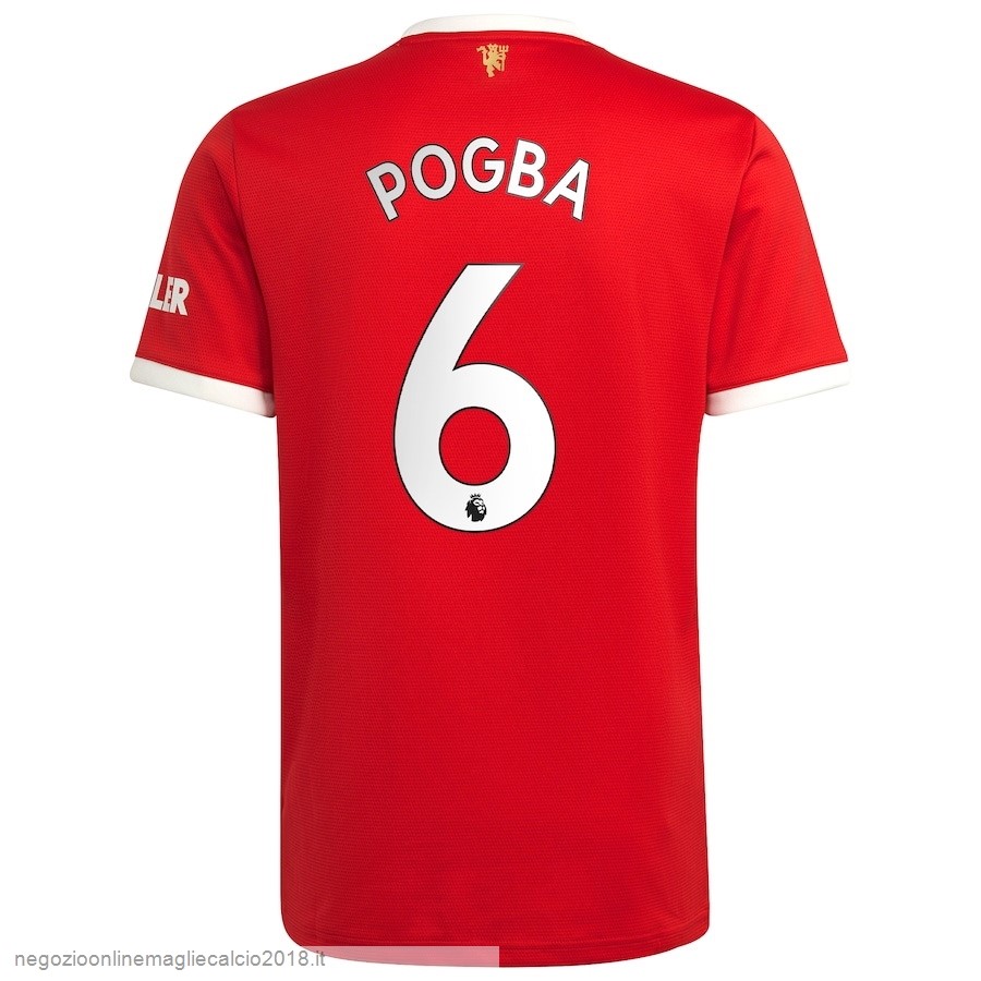 NO.6 Pogba Home Online Maglia Manchester United 2021/2022 Rosso