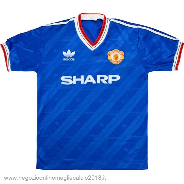 Terza Online Maglia Manchester United Rétro 1986 1988 Blu
