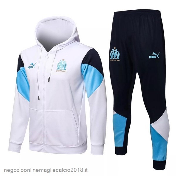 Giacca Felpa Cappuccio Marseille 2021/2022 Bianco Blu