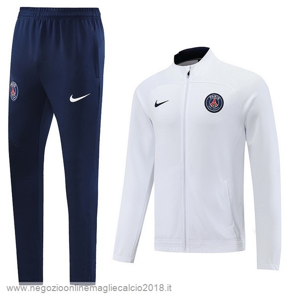 Set Completo Lunga Zip Giacca Paris Saint Germain 2022/23 Bianco Blu