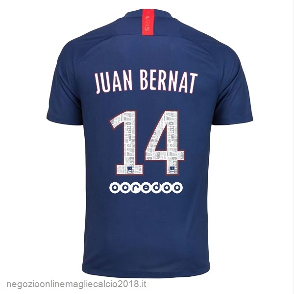 NO.14 Juan Bernat Home Online Maglie Calcio Paris Saint Germain 2019/20 Blu