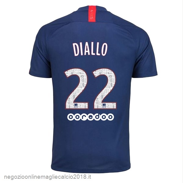 NO.22 Diallo Home Online Maglie Calcio Paris Saint Germain 2019/20 Blu