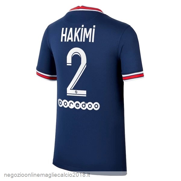 NO.2 Hakimi Home Online Maglia Paris Saint Germain 2021/2022 Blu