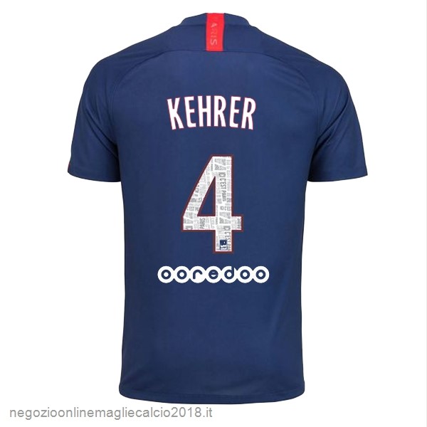 NO.4 Kehrer Home Online Maglie Calcio Paris Saint Germain 2019/20 Blu