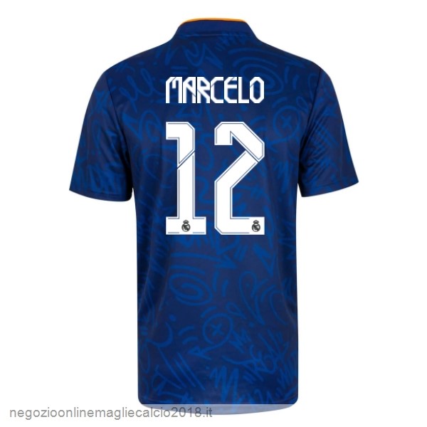 NO.12 Marcelo Away Online Maglia Real Madrid 2021/2022 Blu