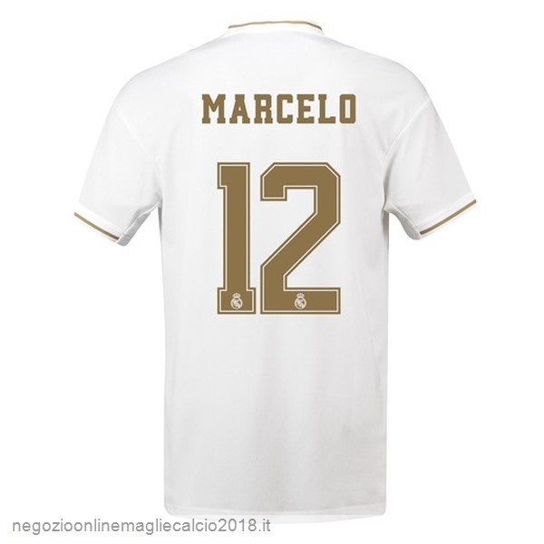 NO.12 Marcelo Home Online Maglie Calcio Real Madrid 2019/20 Bianco