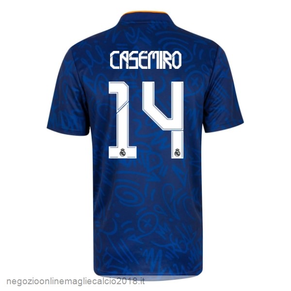 NO.14 Casemiro Away Online Maglia Real Madrid 2021/2022 Blu