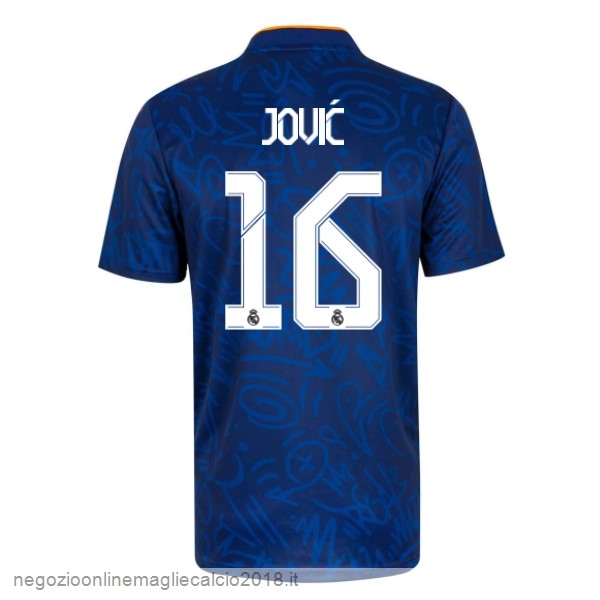 NO.16 Jović Away Online Maglia Real Madrid 2021/2022 Blu