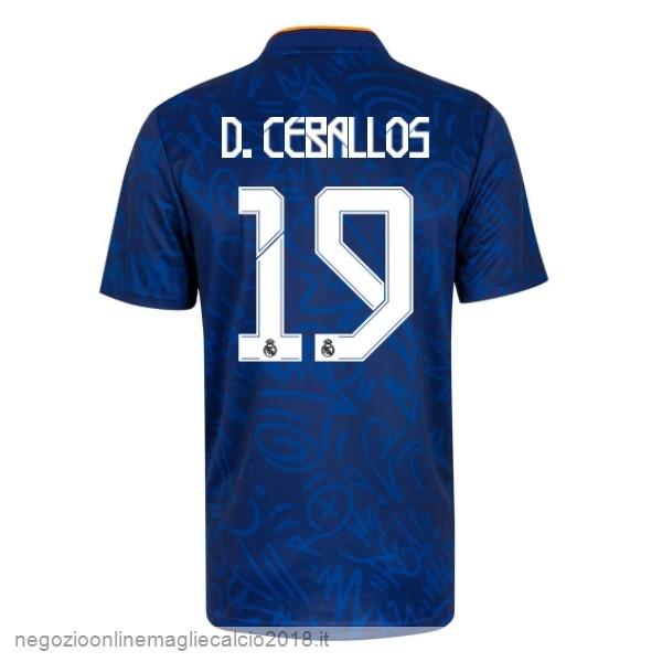 NO.19 D.Ceballos Away Online Maglia Real Madrid 2021/2022 Blu