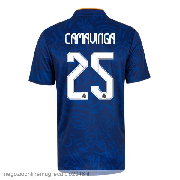 NO.25 Camavinga Away Online Maglia Real Madrid 2021/2022 Blu