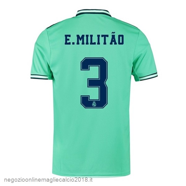 NO.3 E.Militão Terza Online Maglie Calcio Real Madrid 2019/20 Verde