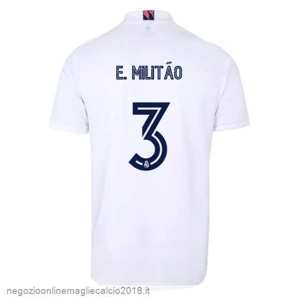 NO.3 E. Militão Home Online Maglia Real Madrid 2020/21 Bianco