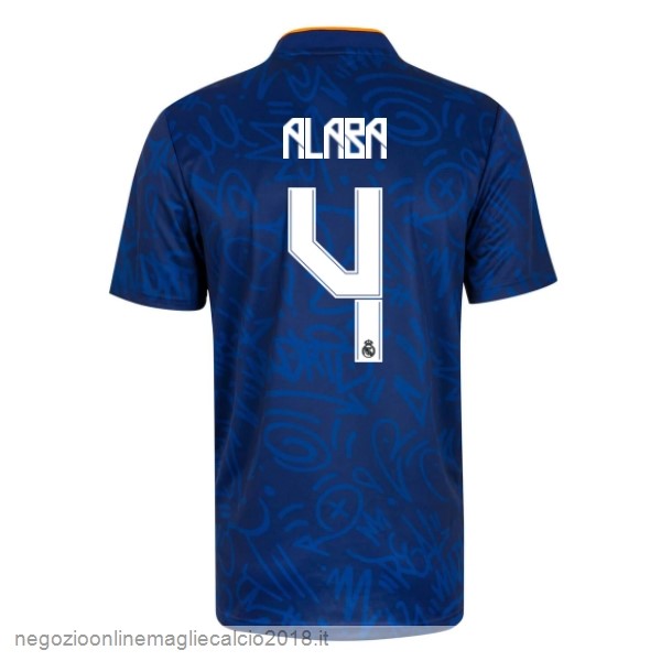 NO.4 Alaba Away Online Maglia Real Madrid 2021/2022 Blu