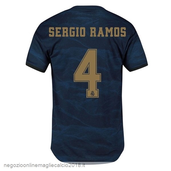 NO.4 Sergio Ramos Away Online Maglie Calcio Real Madrid 2019/20 Blu