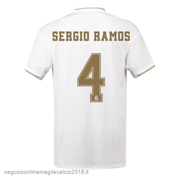 NO.4 Sergio Ramos Home Online Maglie Calcio Real Madrid 2019/20 Bianco