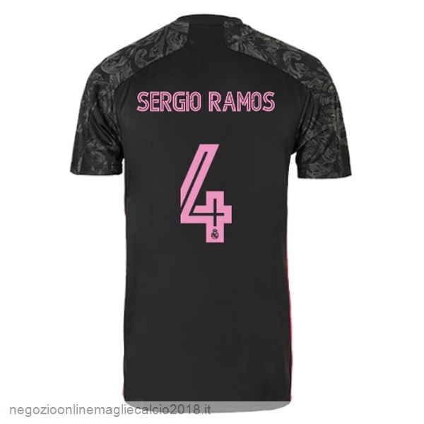 NO.4 Sergio Ramos Terza Online Maglia Real Madrid 2020/21 Nero