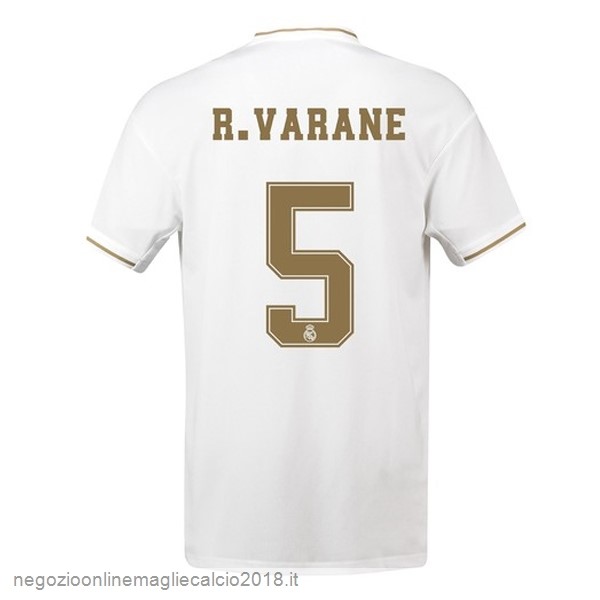 NO.5 Varane Home Online Maglie Calcio Real Madrid 2019/20 Bianco