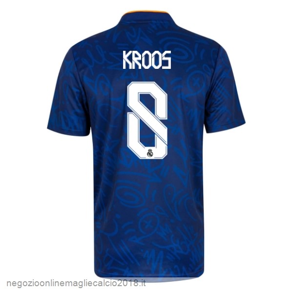NO.8 Kroos Away Online Maglia Real Madrid 2021/2022 Blu