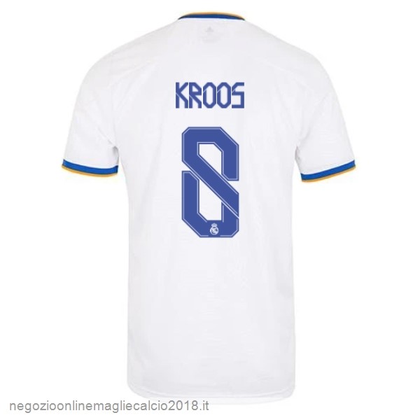 NO.8 Kroos Home Online Maglia Real Madrid 2021/2022 Bianco