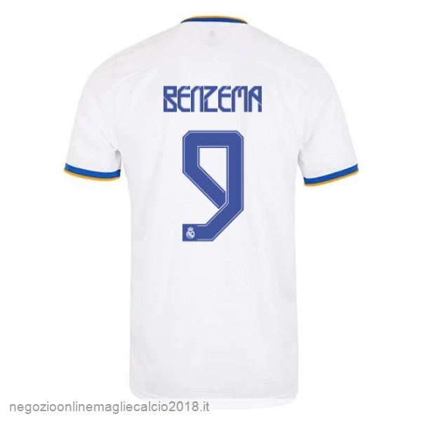 NO.9 Benzema Home Online Maglia Real Madrid 2021/2022 Bianco