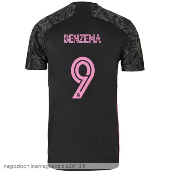 NO.9 Benzema Terza Online Maglia Real Madrid 2020/21 Nero